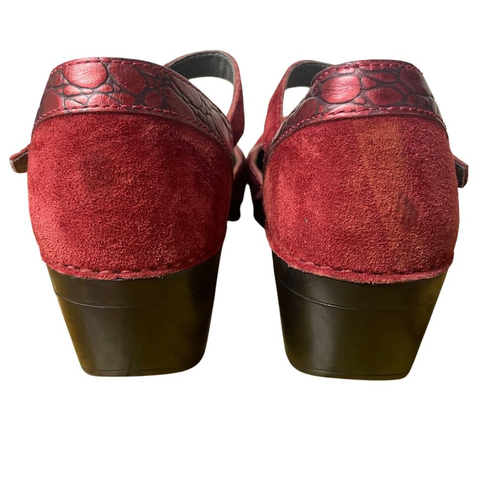 Dansko Red Textured Strap Mules - Picture 4 of 9